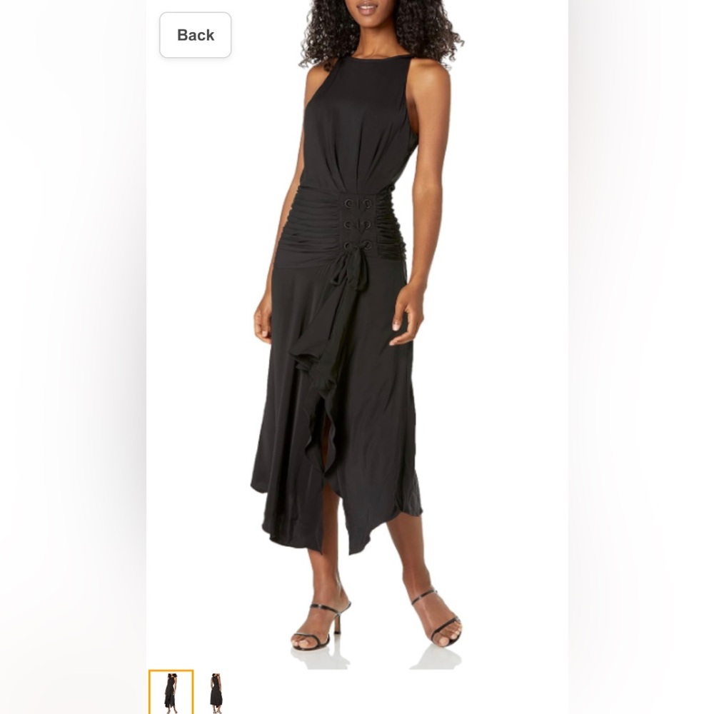 Ramy Brook Lana Ruched Waist Black Dress